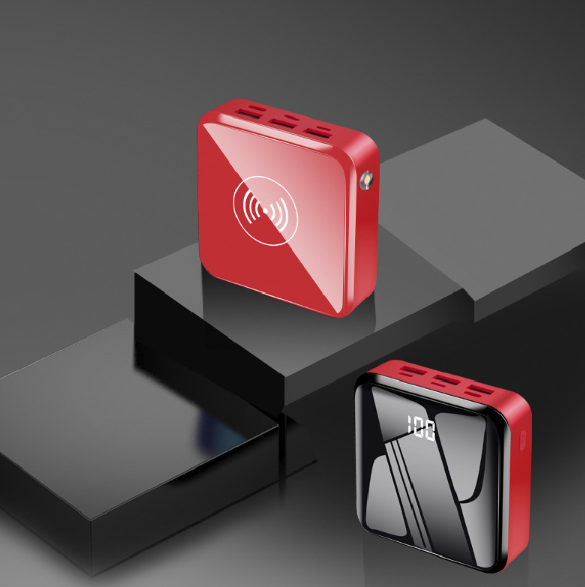 Wireless Charging Power Bank with Mirror Display (10000mAh)