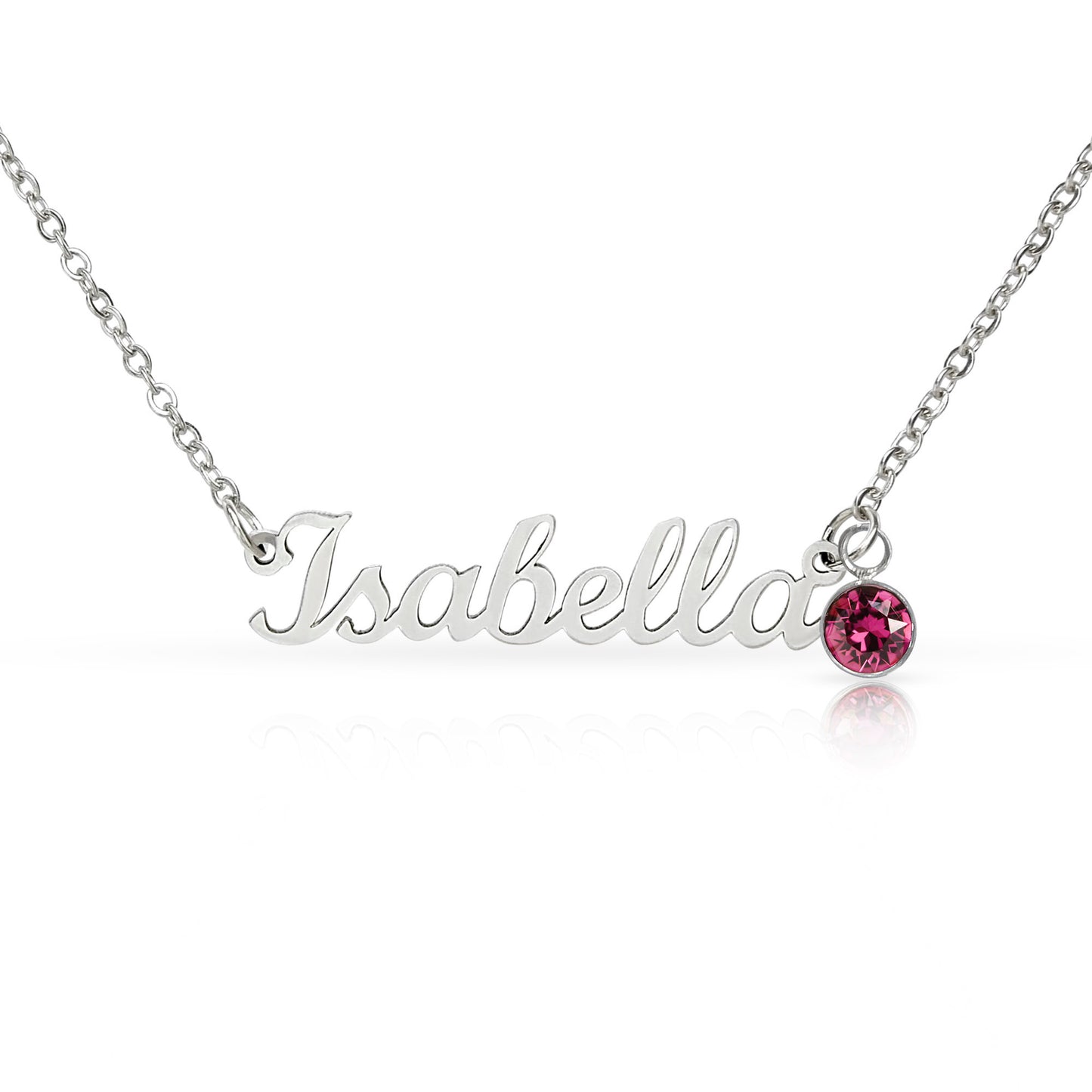Non-Message Card Custom Name Necklace with Birthstone