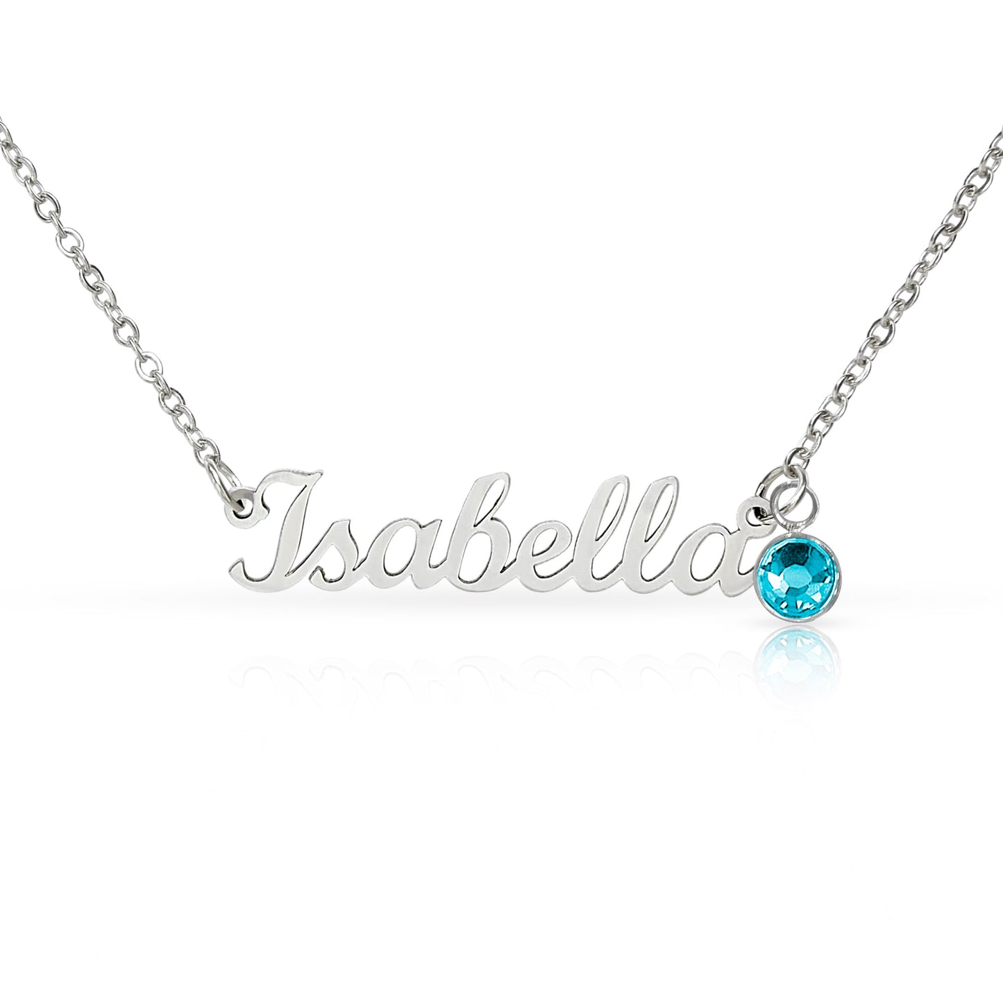 Non-Message Card Custom Name Necklace with Birthstone